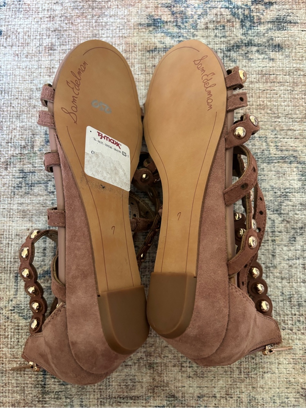 Sam Edelman Mauve Studded Strappy Heels - Picture 8 of 16